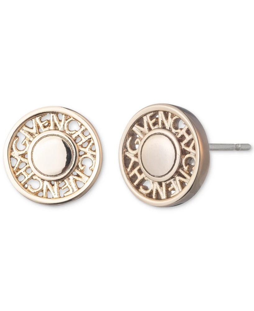 Givenchy Gold-Tone Logo Coin Button Stud Earrings