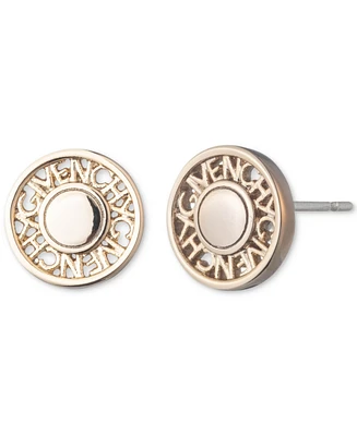 Givenchy Gold-Tone Logo Coin Button Stud Earrings