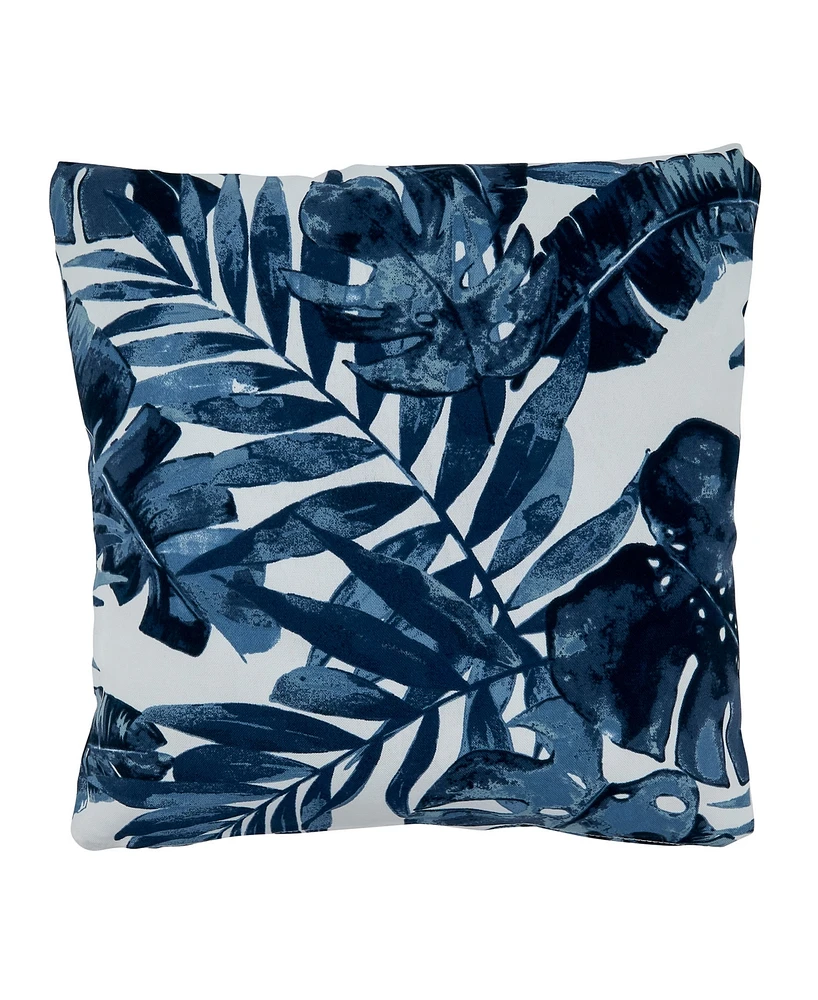 Saro Lifestyle Tropical Leaf Indoor/Outdoor Decorative Pillow, 17" x 17"