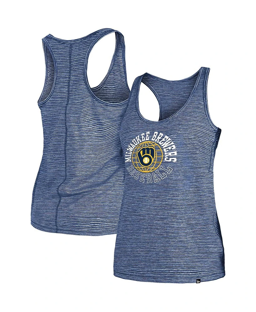 Women's New Era Navy Milwaukee Brewers Active Racerback Tank Top