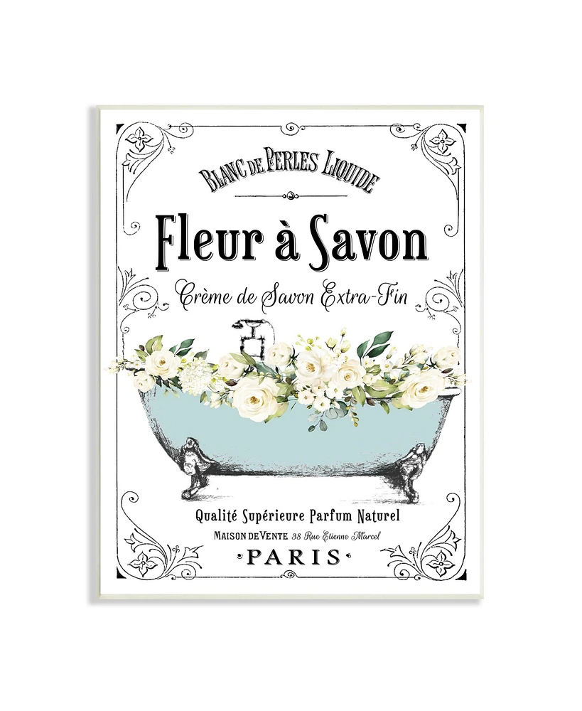Stupell Industries Floral Parisian Bathroom Advertisement Wall Plaque Art