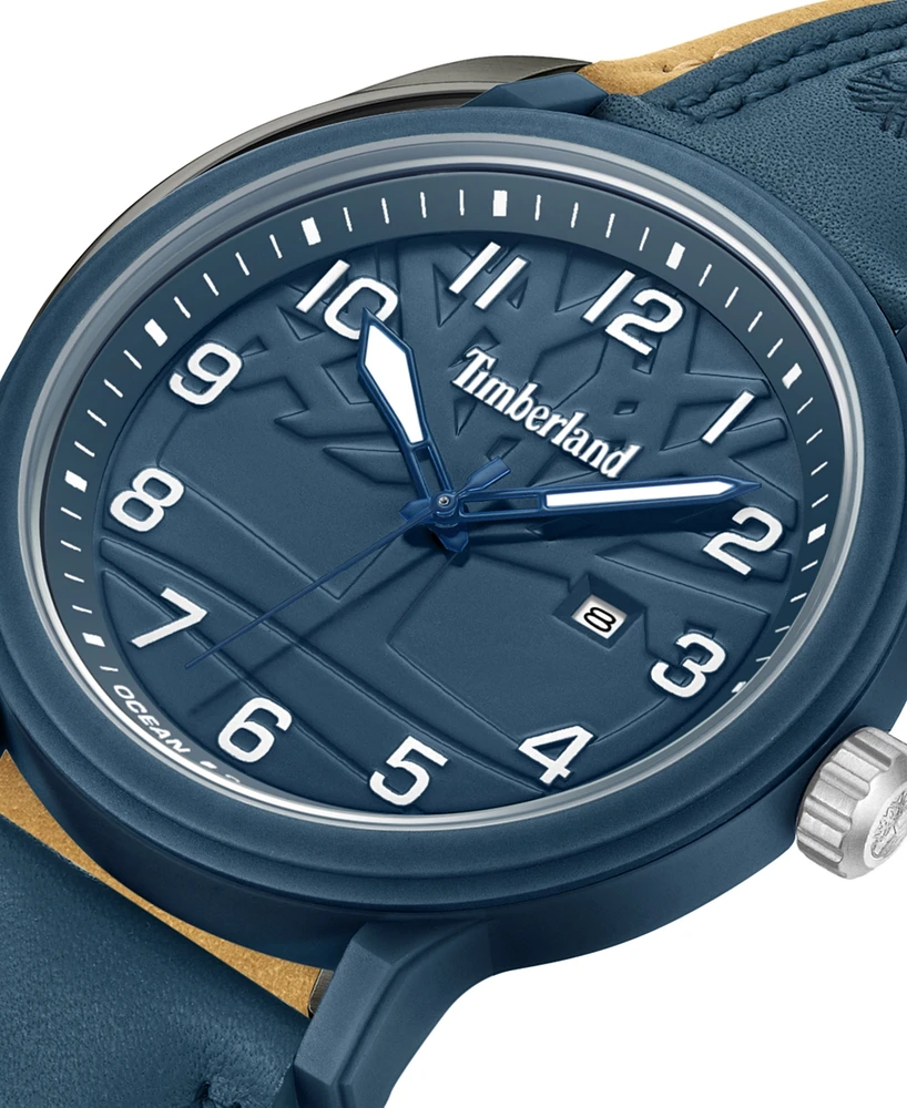 Timberland Men's Quartz Driscoll Dark Blue Genuine Leather Watch 46mm