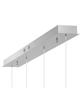 Elena Teardrop 47" 4-Light Modern Mid-Century Iron, Acrylic Integrated Linear Led Pendant
