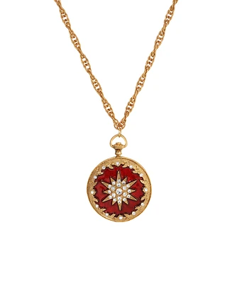 2028 Enamel Star of Bethlehem Locket Necklace