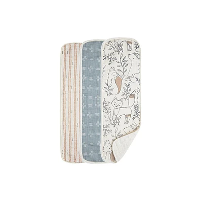 Crane Baby Baby Boys Ezra Cotton Burp Cloths, Pack of 3