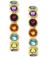 Effy Multi-Gemstone Small Hoop Earrings (1-3/4 ct. t.w.) in 14k Gold-Plated Sterling Silver, 0.83"