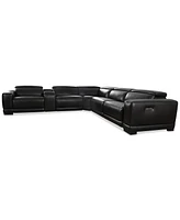 Closeout! Krofton 6-Pc. Beyond Leather Fabric Sectional with Power Motion Recliners and 1 Console