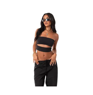 Women's Strapless Crop Top With Cut Out