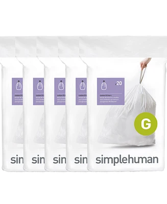 simplehuman Code 100pk Custom Fit Liners with 5 Quick Dispense Packs