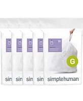 simplehuman Code 100pk Custom Fit Liners with 5 Quick Dispense Packs