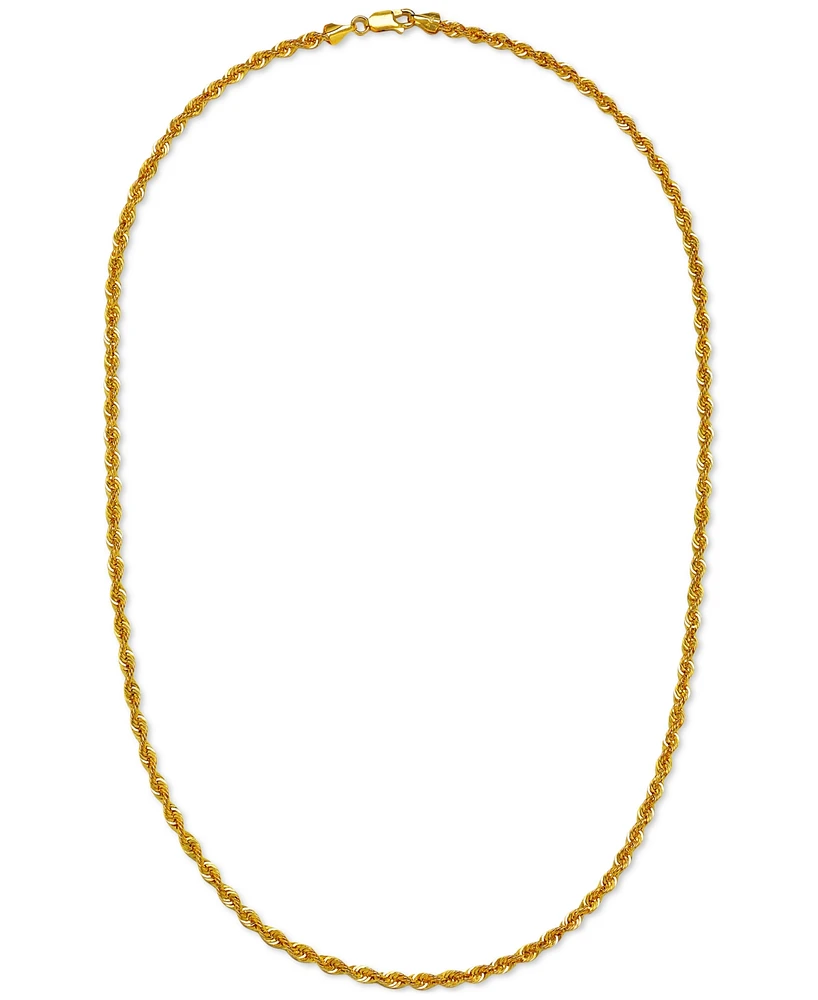 Sparkle Rope Link 22" Chain Necklace (3-5/8mm) in 14k Gold