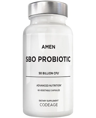Amen Probiotics Supplement, Sbo Probiotic and Organic Prebiotics, 50 Billion CFUs, Shelf Stable, No Refrigeration Required, Flora Daily Probiotic Form