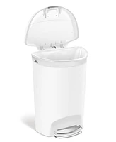 simplehuman 13 Gallon Plastic Semi-Round Step Kitchen Trash Can with Soft-Close Locking Lid