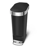 simplehuman 40 Liter Plastic Slim Liner Rim Kitchen Trash Can