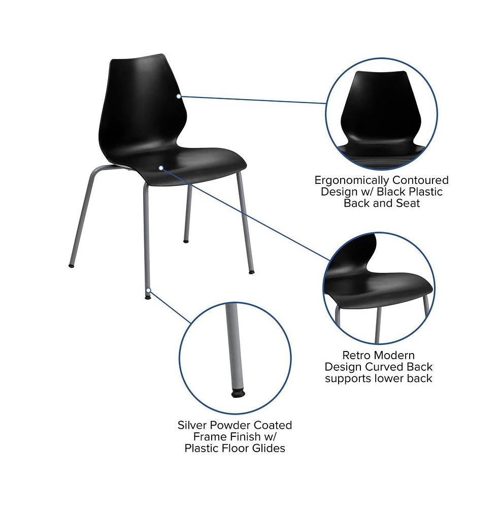 Multipurpose Home Office Stack Chair With Lumbar Support