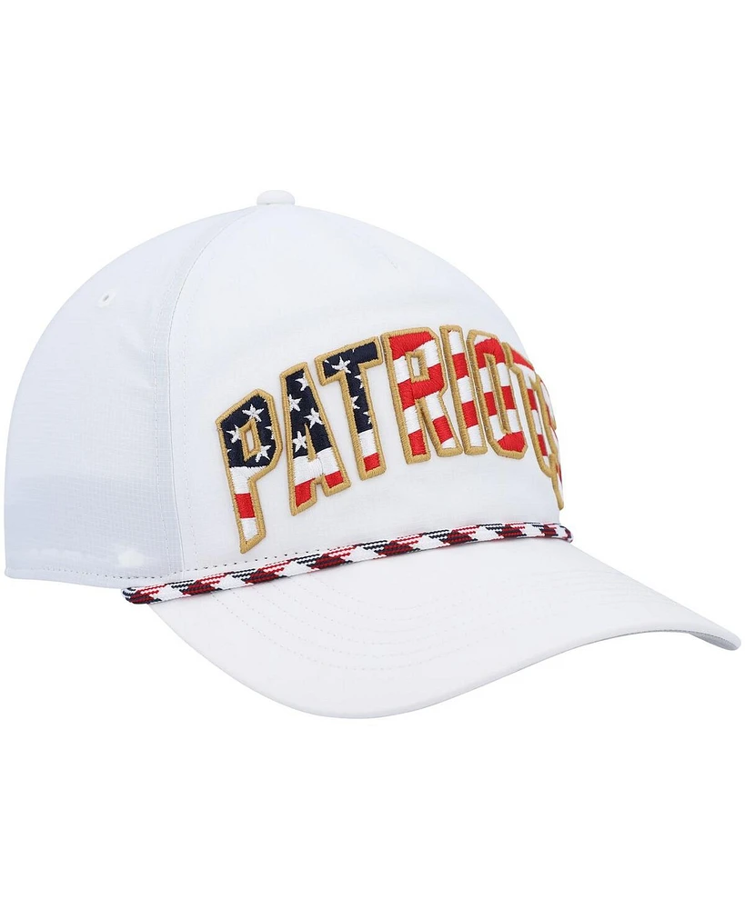 Men's '47 Brand White New England Patriots Hitch Stars and Stripes Trucker Adjustable Hat
