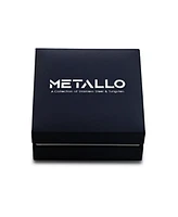 Metallo Mens Stainless Steel Black Carbon Fiber Link Bracelet