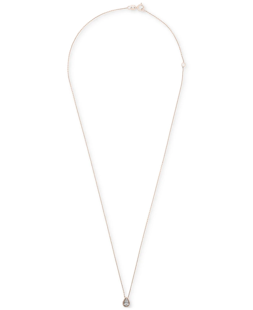 Diamond Pear Solitaire Pendant Necklace (1/4 ct. t.w.) 14k Gold, 16" + 2" extender