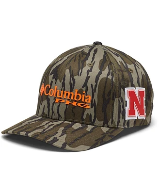 Men's Columbia Mossy Oak Camo Nebraska Huskers Bottomland Flex Hat
