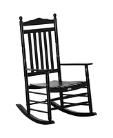 Outsunny Wooden Rocking Chair for Porch, Indoor/Outdoor