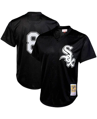 Men's Mitchell & Ness Bo Jackson Black Chicago White Sox Cooperstown Collection Big and Tall Mesh Batting Practice Jersey