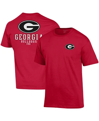 Men's Champion Red Georgia Bulldogs Stack 2-Hit T-shirt
