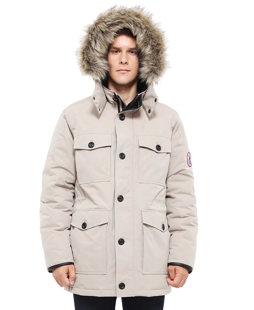 Rokka&Rolla Men's Parka Jacket with Detachable Trim