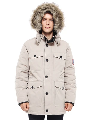 Rokka&Rolla Men's Parka Jacket with Detachable Trim
