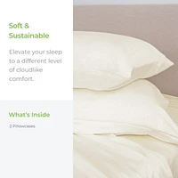 Cariloha Classic 2 Piece Twill Pillowcase Set Tahitian Breeze Standard Viscose Material Allergy Resistant Thermal Regulating Extra Soft