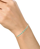 Sapphire (1/2 ct. t.w.) & Diamond (1/20 Bolo Bracelet 14k Gold (Also Available Ruby Emerald)