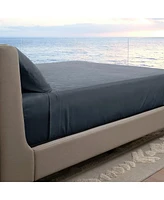 Cariloha Resort 4-Piece Sateen Sheet Set | Ocean Mist Split King Viscose Material Thermal-Regulating, Extra Soft Cooling Sheets