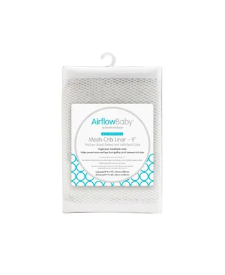 BreathableBaby AirflowBaby Breathable Mesh Liner for Full-Size Cribs, 9"H (23cm) Essential 2mm (Size 4FS Covers 3 or 4 Sides)