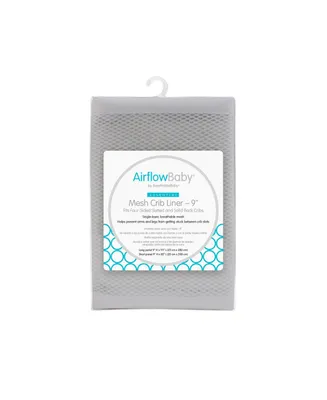 BreathableBaby AirflowBaby Breathable Mesh Liner for Full-Size Cribs, 9"H (23cm) Essential 2mm (Size 4FS Covers 3 or 4 Sides)