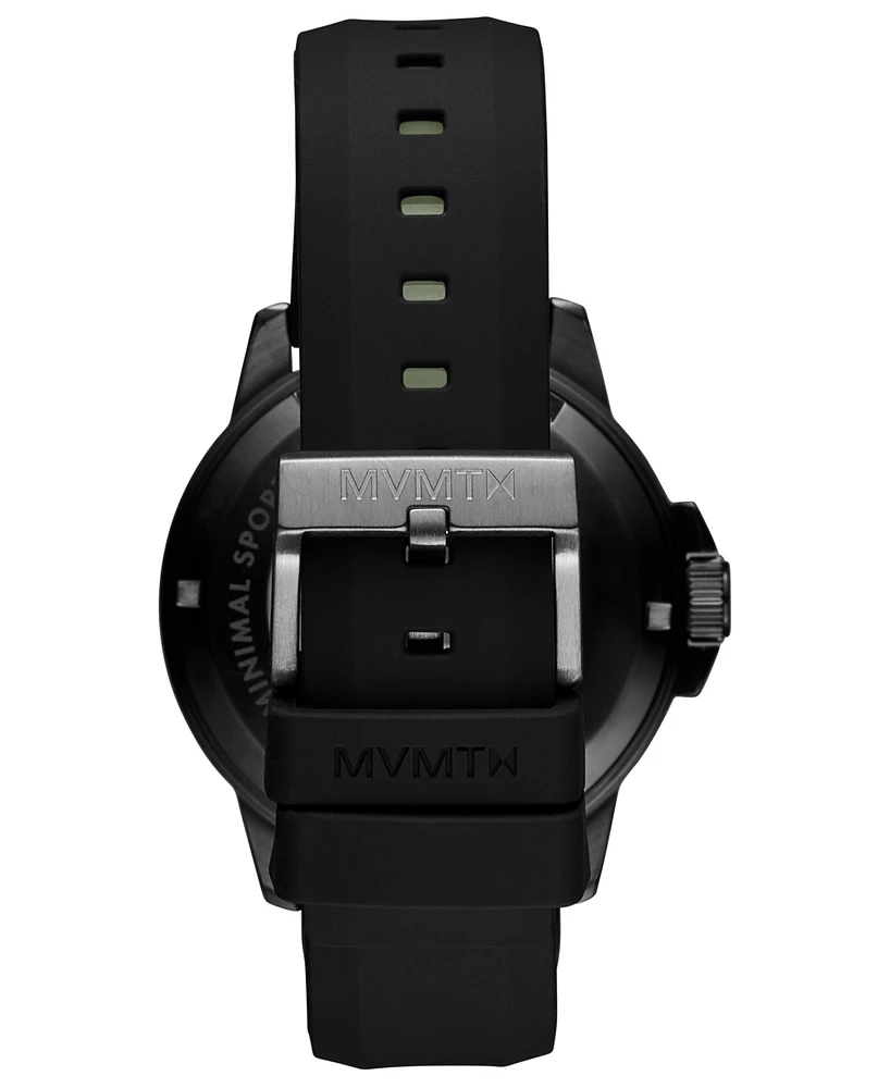 Mvmt Men's Minimal Sport Automatic Black Silicone Strap Watch 45mm