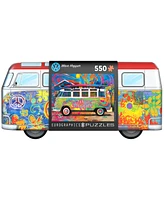 Eurographics Incorporated Volkswagen Wave Hopper Collectible Bus-Shaped Tin Puzzle, 550 Pieces