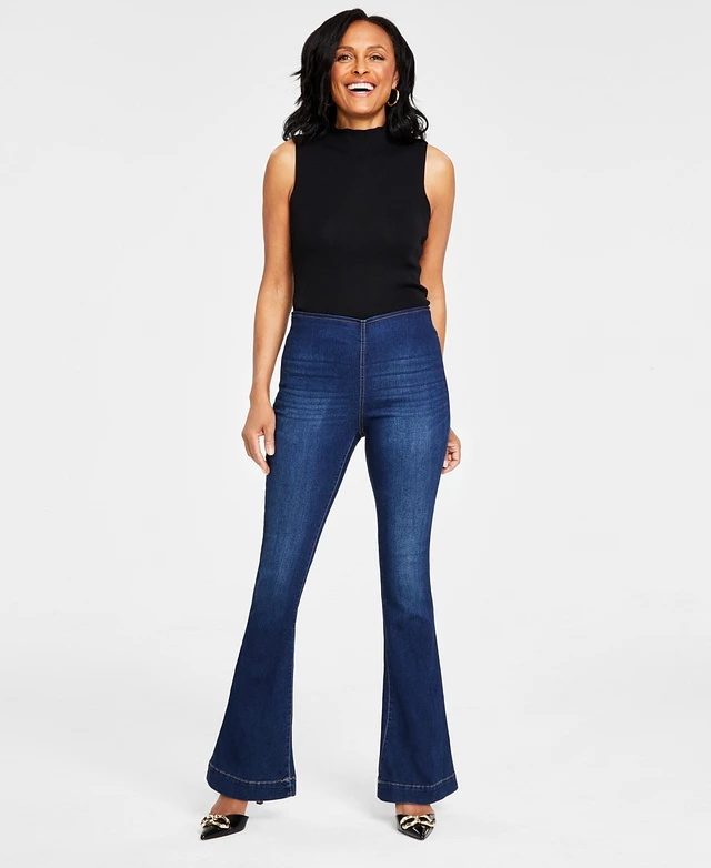High Rise Macys Seven Jeans Flare Jeans Macy's Inc Pull On