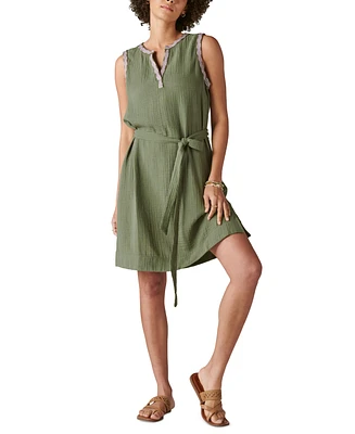 Lucky Brand Women's Embroidered Sleeveless Popover Dress