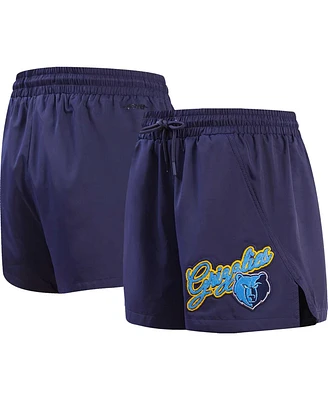 Women's Pro Standard Navy Memphis Grizzlies Script Woven Shorts