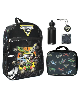 Monster Jam Megalodon Grave Digger Max-d Monster Trucks Backpack Lunch Bag Water Bottle Ice Pack 5 Piece Mega Set