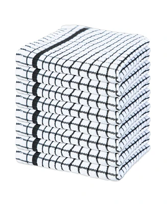 Sloppy Chef Classic Checkered Dishcloths (Pack of 8), 100% Cotton. Color Options, 13x13 in.