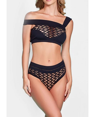 Hauty Women's 2 Piece Seamless Asymmetrical Bra and Panty Lingerie Set