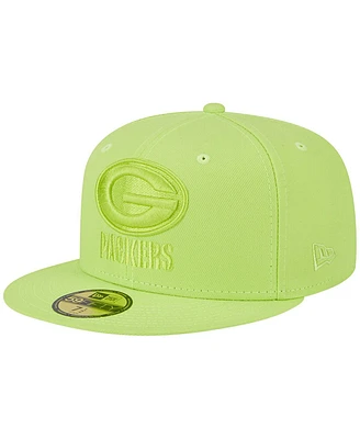 Men's New Era Neon Green Green Bay Packers Color Pack Brights 59FIFTY Fitted Hat