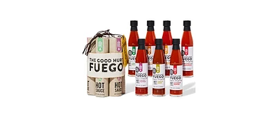 Thoughtfully The Good Hurt Fuego: A Hot Sauce Gift Set for Hot Sauce Lover s, Set of 7