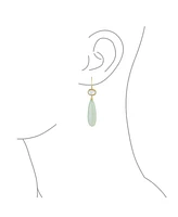 Unique Geometric Oval Linear Long Shape Tear Drop Natural Multi-Tier Earthy Rose Quartz Gemstone Party Dangling Earrings Fish hook for Women G