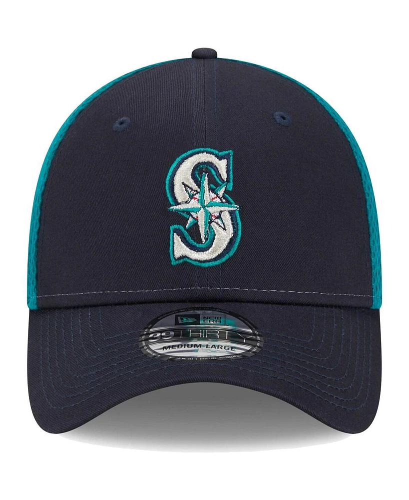 Men's New Era Navy Seattle Mariners Team Neo 39THIRTY Flex Hat