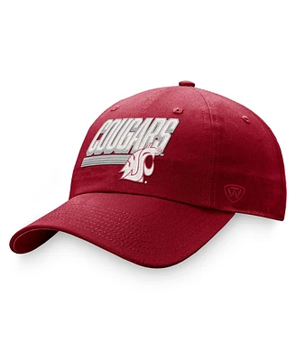 Men's Top of the World Crimson Washington State Cougars Slice Adjustable Hat