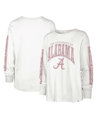 Women's '47 Brand White Alabama Crimson Tide Statement Soa 3-Hit Long Sleeve T-shirt