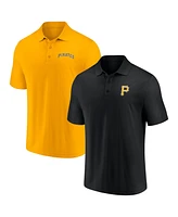 Men's Fanatics Black, Gold Pittsburgh Pirates Dueling Logos Polo Shirt Combo Set