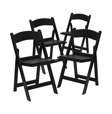 Set Of 4 800 Lb Weight Capacity Indoor/Outdoor Resin Folding Chairs