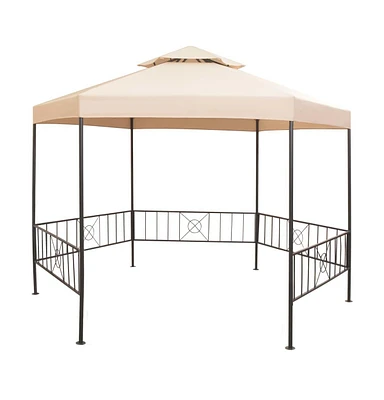 Garden Marquee Gazebo Pavilion Tent Beige 127.2"x104.3"